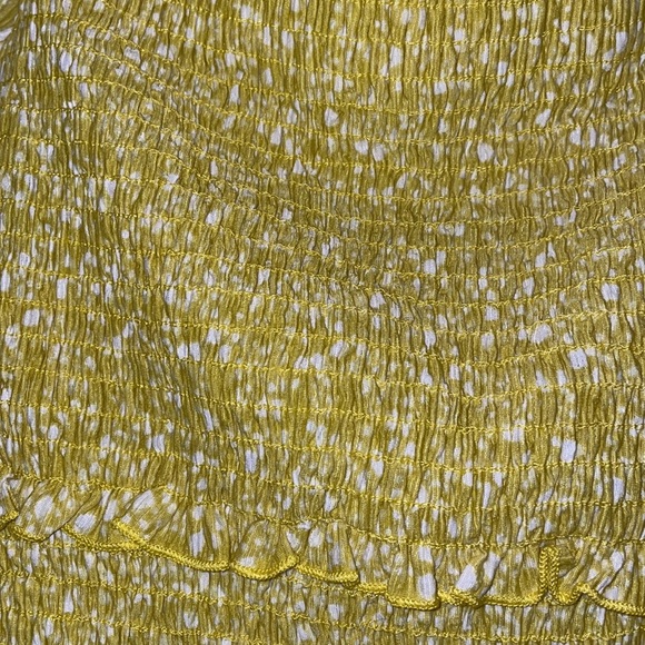 Lush yellow smocked crop top hippie boho - Picture 5 of 8
